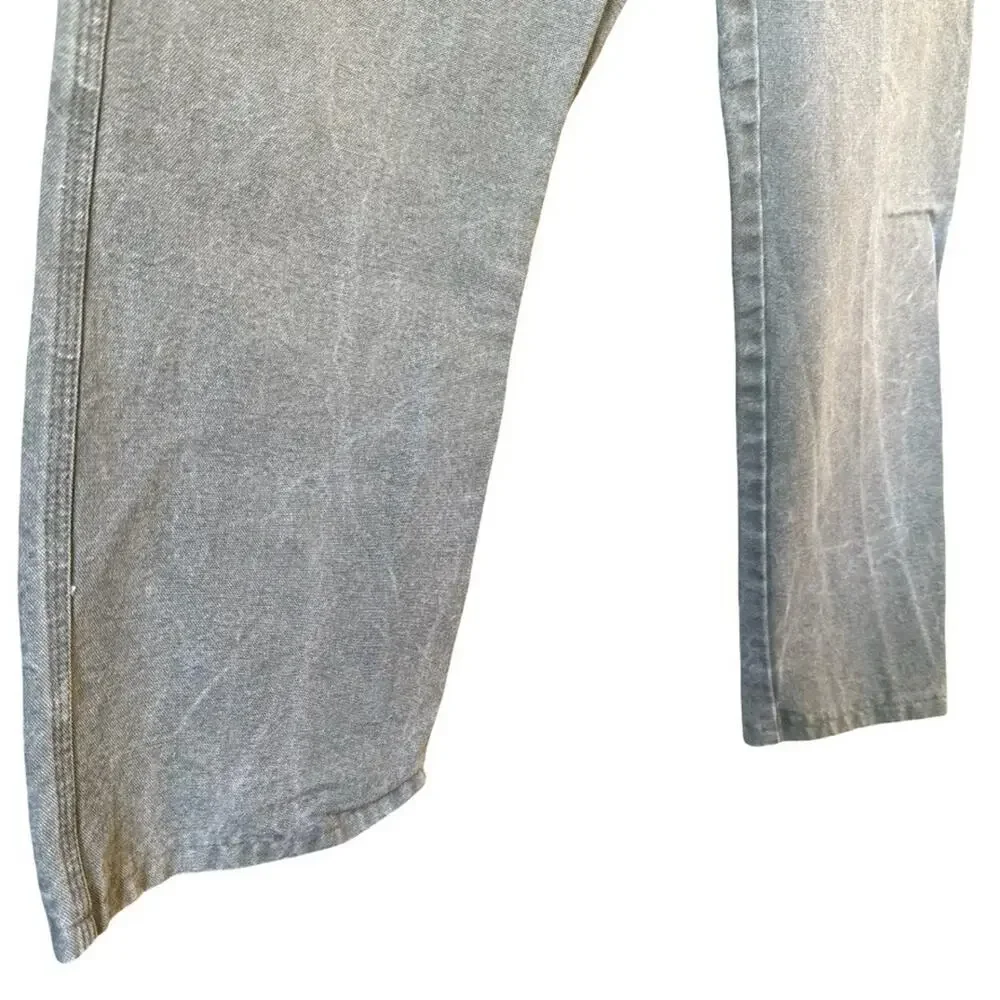 Orvis Vintage Duck Canvas Thick Green Pants Hiking Camping Workwear Mens 36 x 31